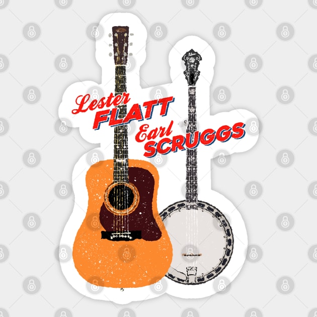 Flatt and Scruggs Guitar and Banjo Sticker by Daniel Cash Guitar